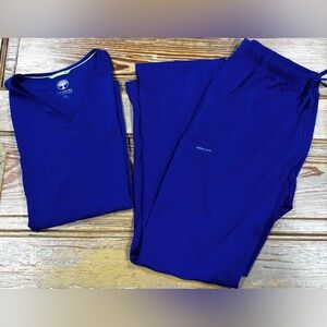 Healing Hands Galaxy Blue Scrub Set (top XL - bottoms L)